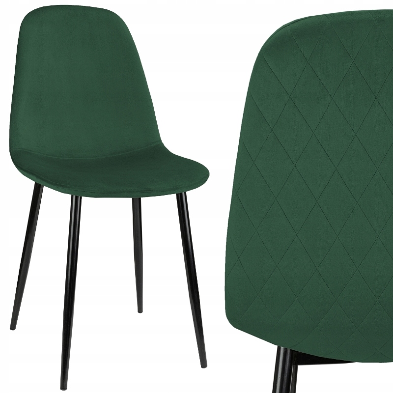 Krzesło Tapicerowane Do Salonu Welurowe Nowoczesne Do Jadalni Pikowane