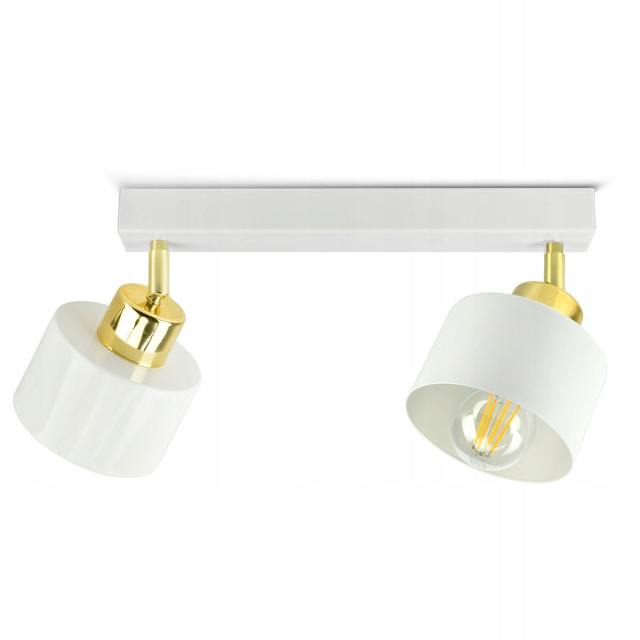 Lampa Sufitowa Żyrandol Biała Złot Roller BG2 Led