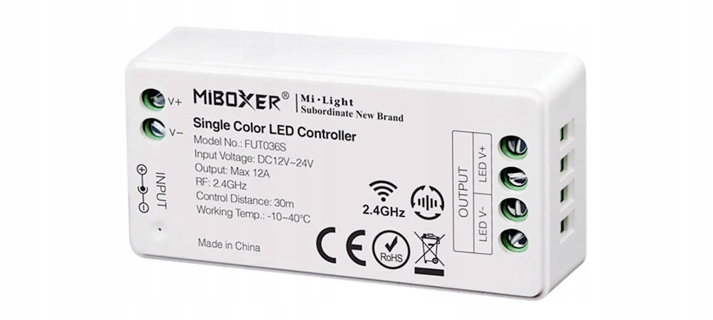 Mi-Light odbiornik ściemniacz dwukanałowy 2.4G/Wi-Fi/do pilotów 4-strefowyc
