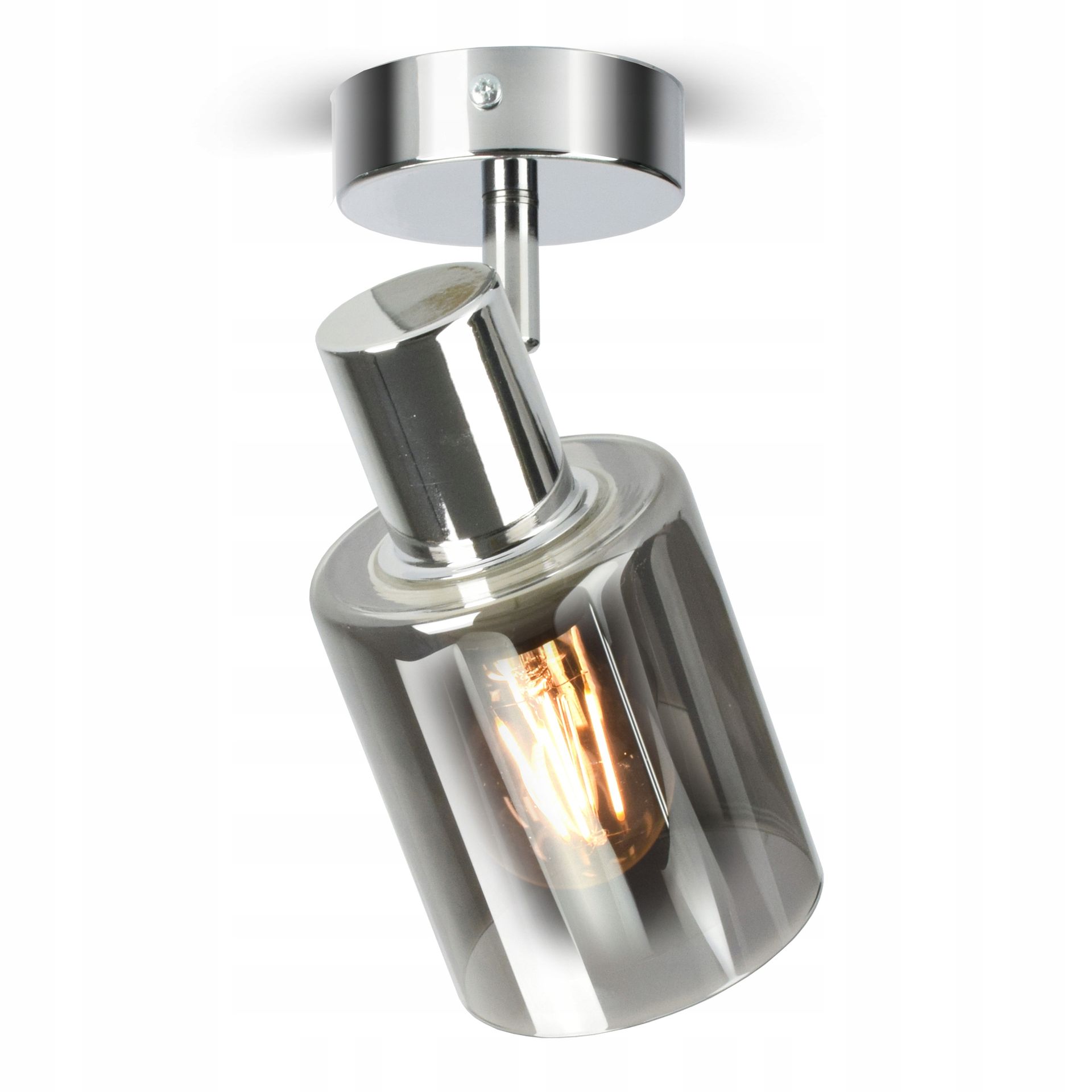 Lampa Sufitowa Reflektor Szklana Glass Tube Chrom 540-EG1 Led E27