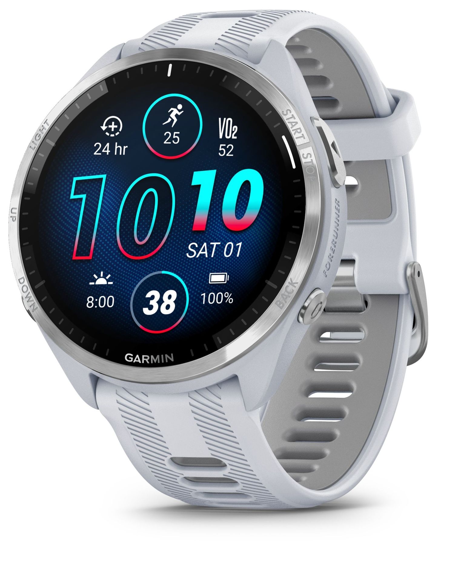Garmin Forerunner 965 47mm Tytanowa koperta Biały pasek
