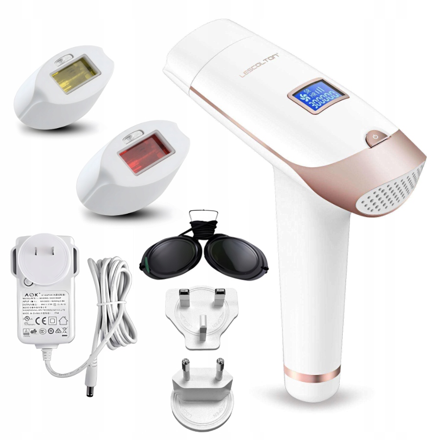 Depilator Laserowy Ipl Dwie Lampy Odmładzanie Nogi Bikini Lescolton T009i