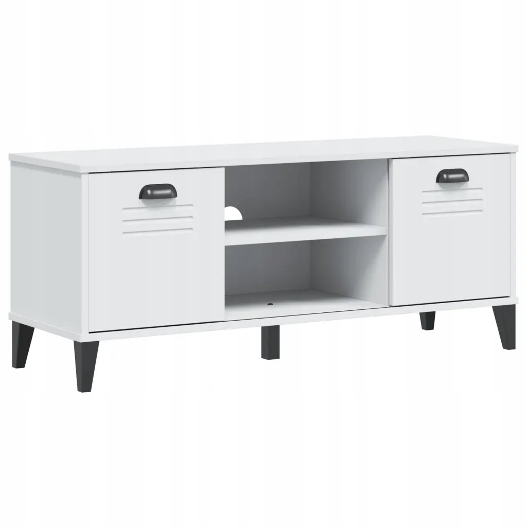 Ławka na buty Viken, biała, 106x35x45 cm, lite drewno sosnowe