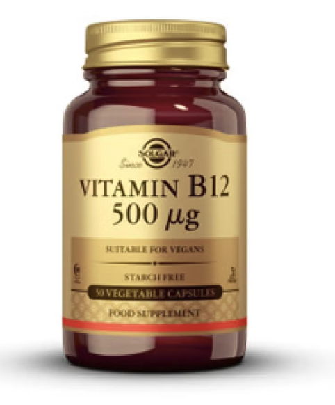 Solgar Witamina B12, 500 mcg, 50 kapsułek roślinnych