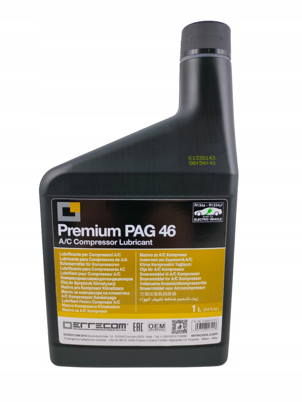 Olej Premium Pag 46, 1 Litr, Nd 8, Do Układów Autoklimatyzacji, Errecom