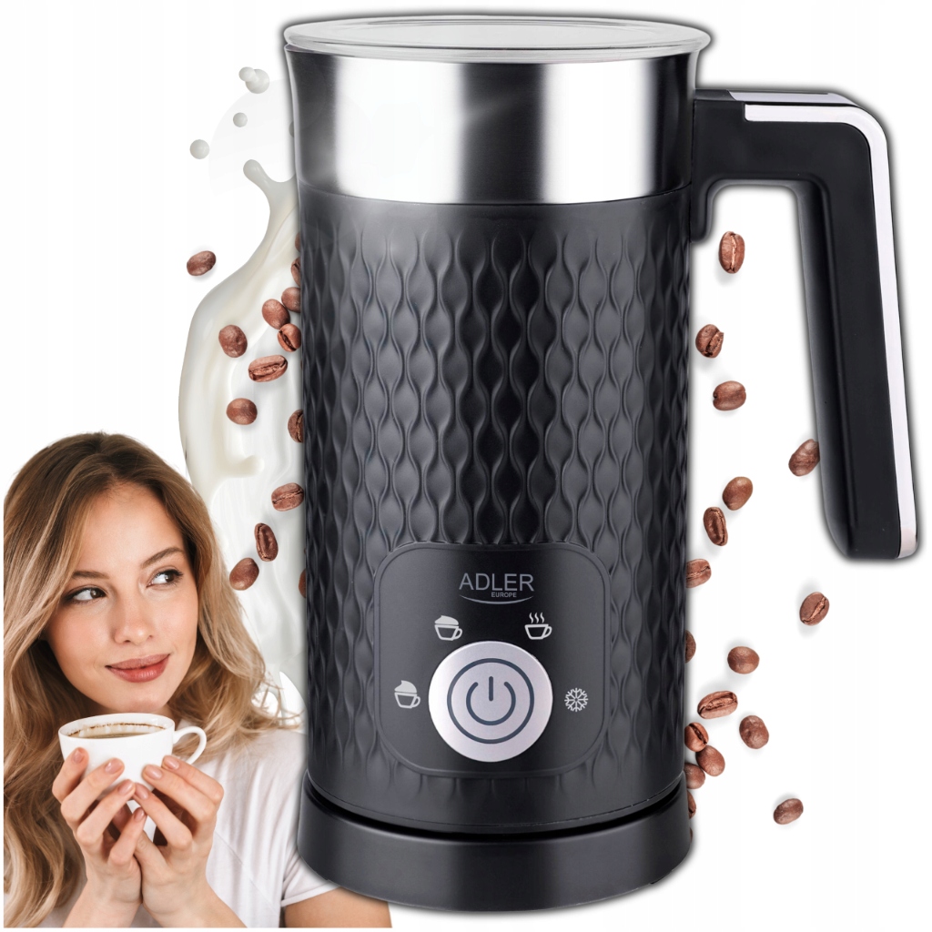 Elektryczny spieniacz do mleka Podgrzewacz 2w1 cappuccino latte 4 funkcje