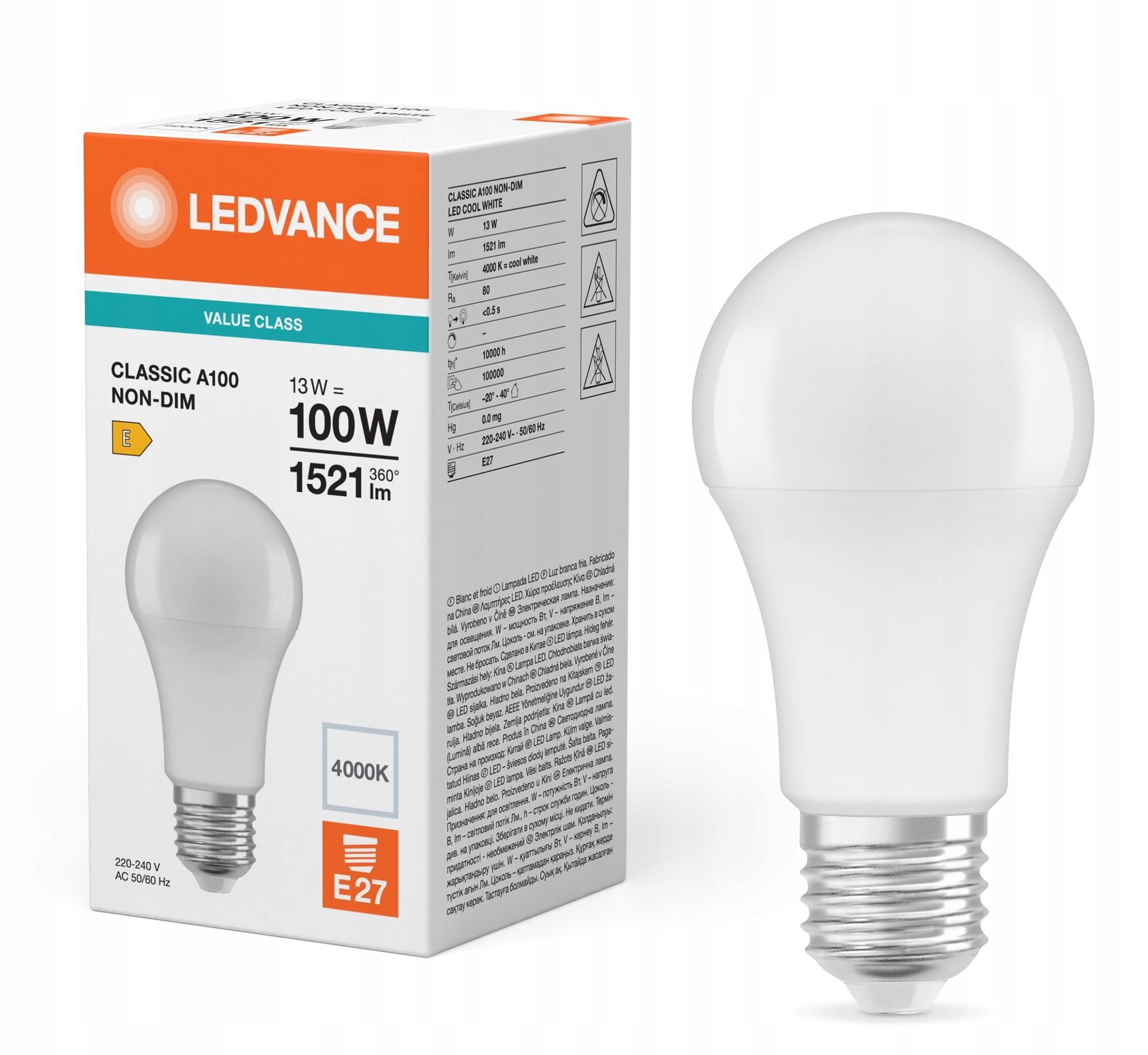 Ledvance żarówka Value Led 13W 1521lm E27 4000K