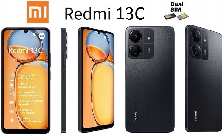 Xiaomi Redmi 13C Nfc 4/128GB Dual Sim Czarny