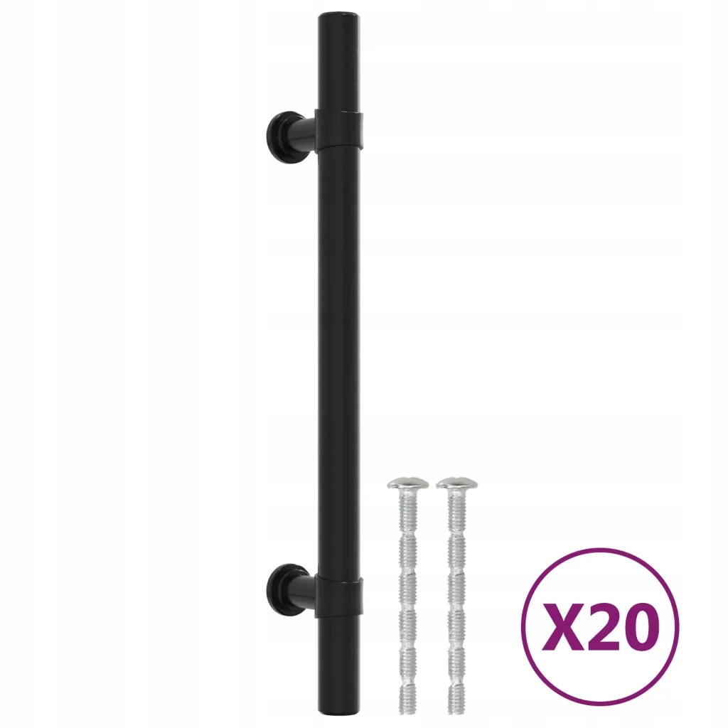 Uchwyty do szafek, 20 szt., czarne, 128 mm, stal n