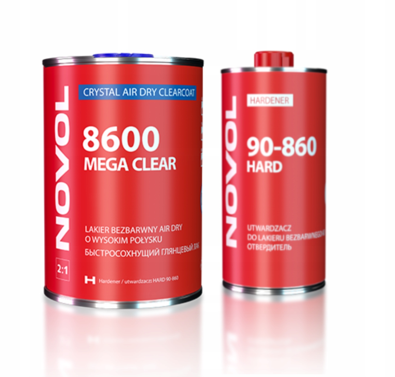 Novol 8600 Lakier bezbarwny Clear Połysk 1L 0,5L utw 1h w 20st