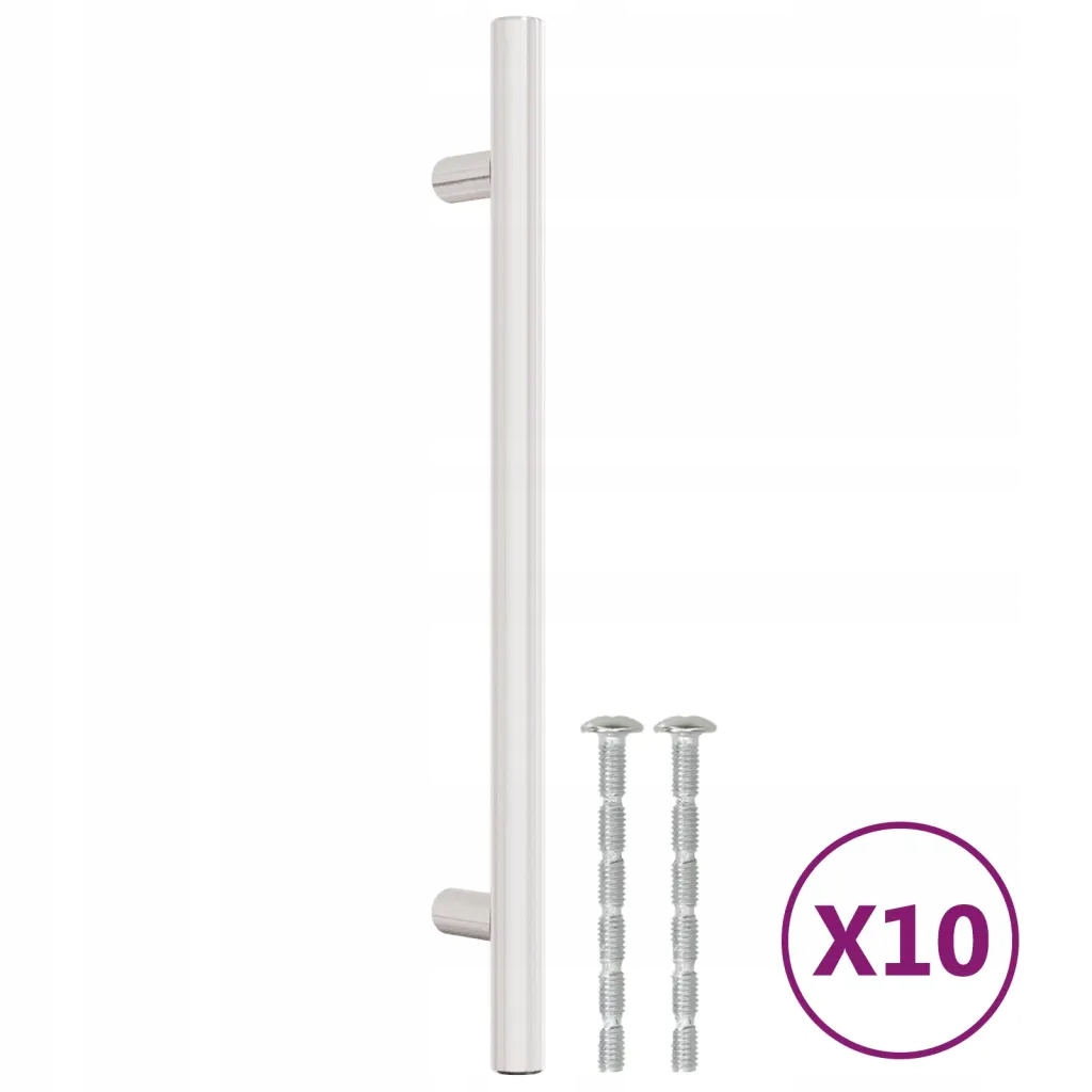 Uchwyty do szafek, 10 szt., srebrne, 160 mm, stal