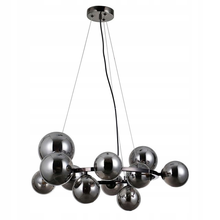 Stylowa lampa sufitowa, wisząca żyrandol Canello 11A czarna do salonu