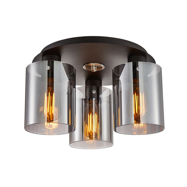Lampa sufitowa plafon Sardo 3 czarny żyrandol