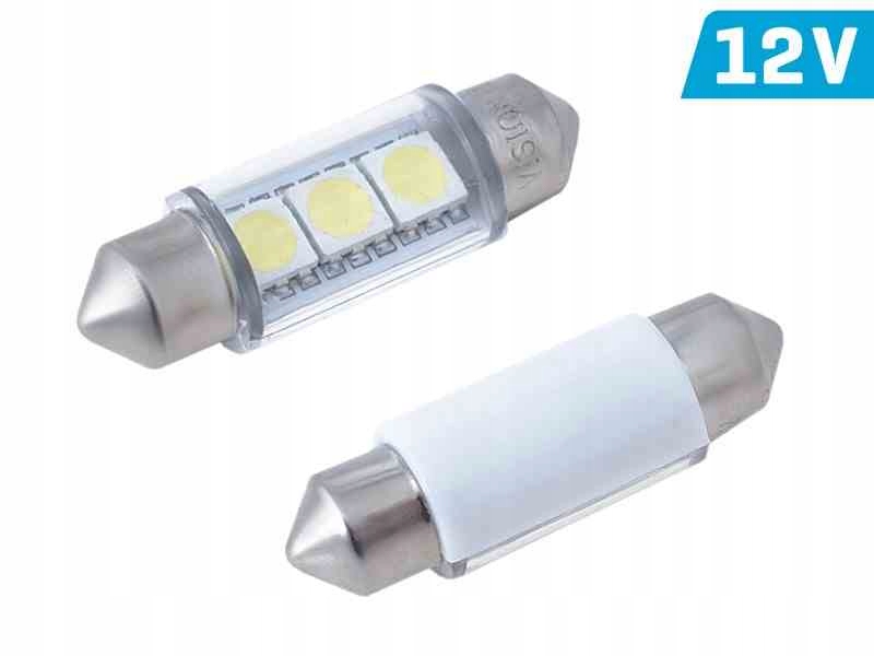 Żarówka Vision Festoon SV8.5 36mm 12V 3x 5050 Smd Led, biała, 1 szt.