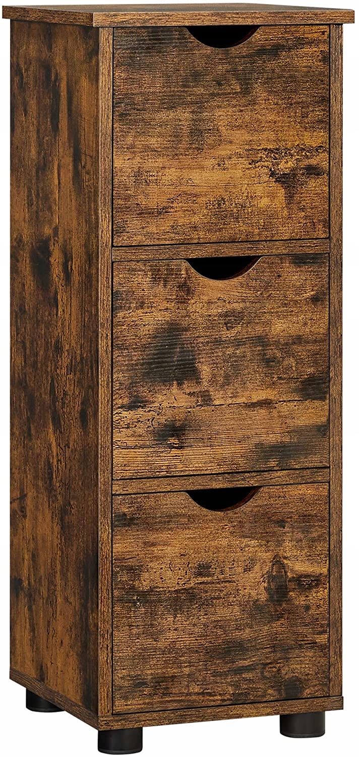 Szafka stojąca wąska rustykalna szafka z szufladami 30 cm