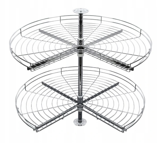 Rejs Kosz narożny- Półka obrotowa 3/4 koła fi- 750 hamulec biała