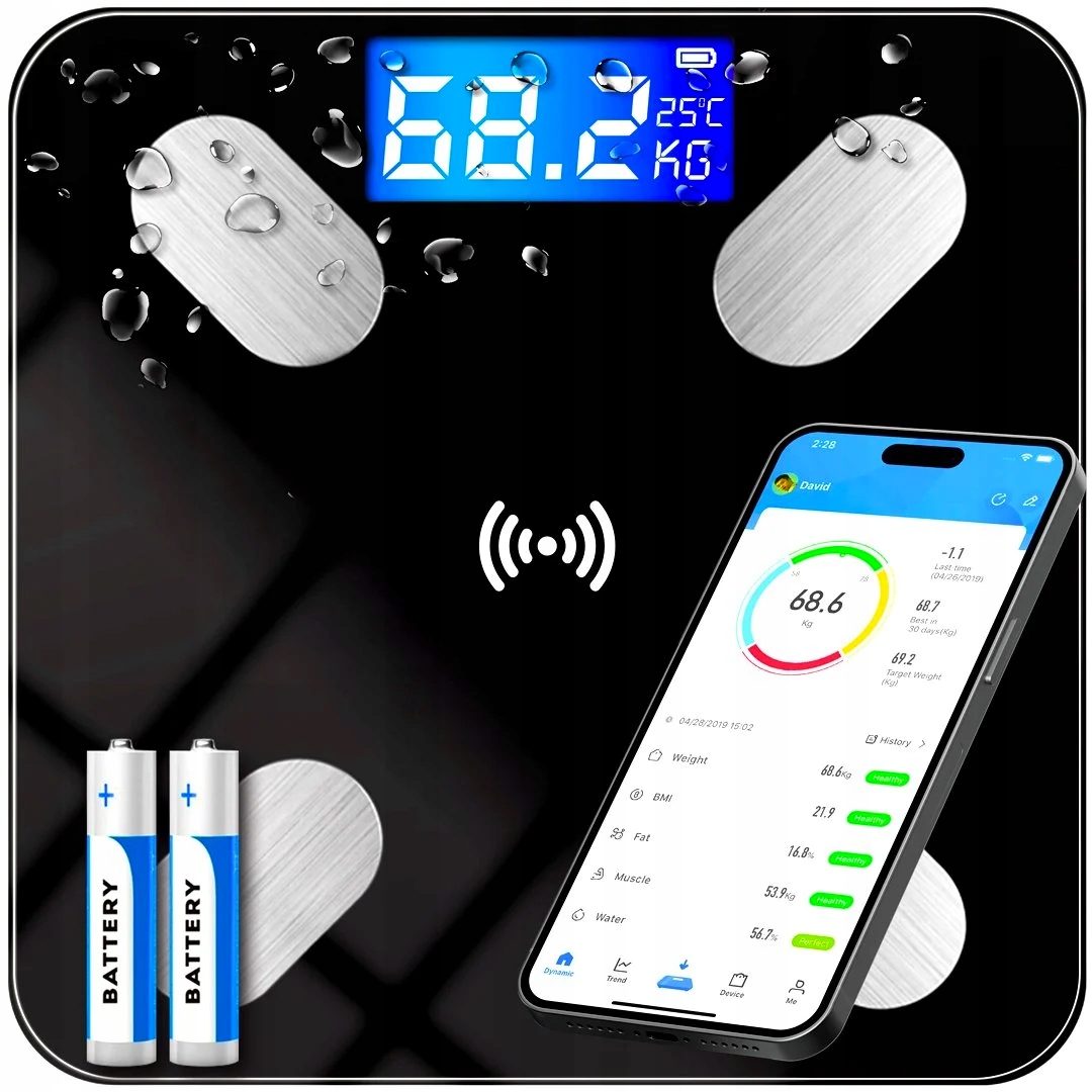 Inteligentna Waga Łazienkowa bluetooth inteligentna analityczna Smart