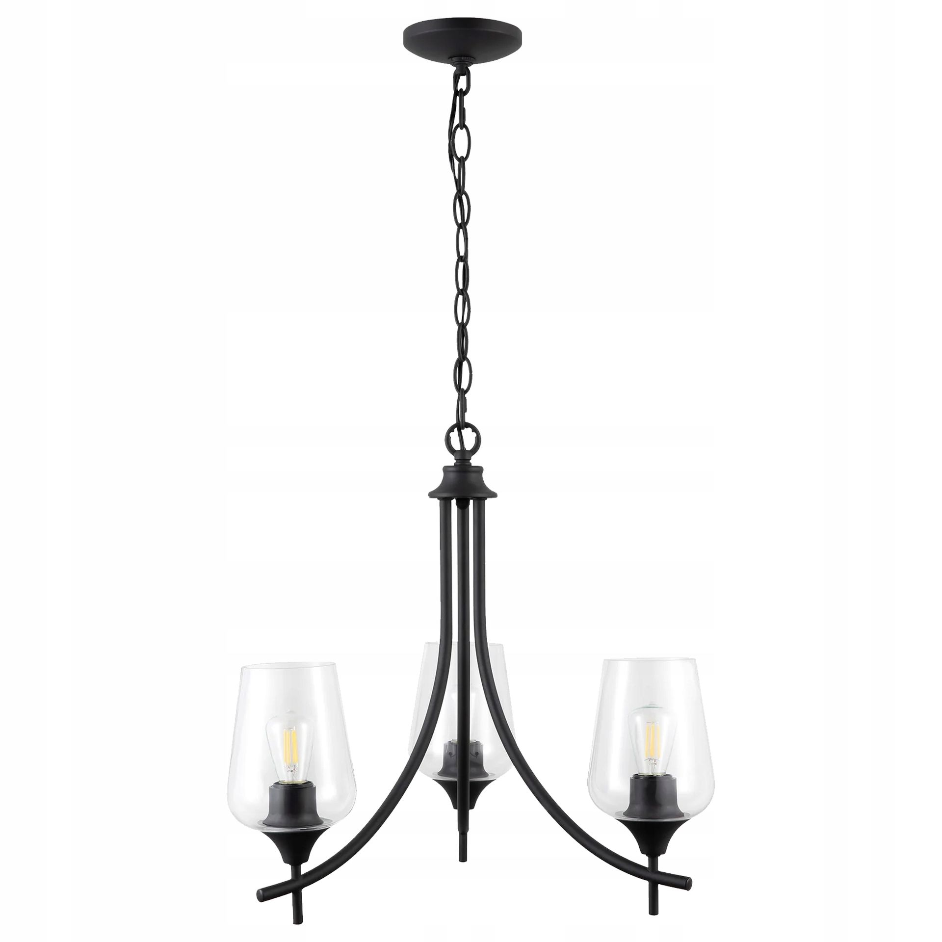Lampa Sufitowa Wisząca Przezroczyste Klosze 3xE27