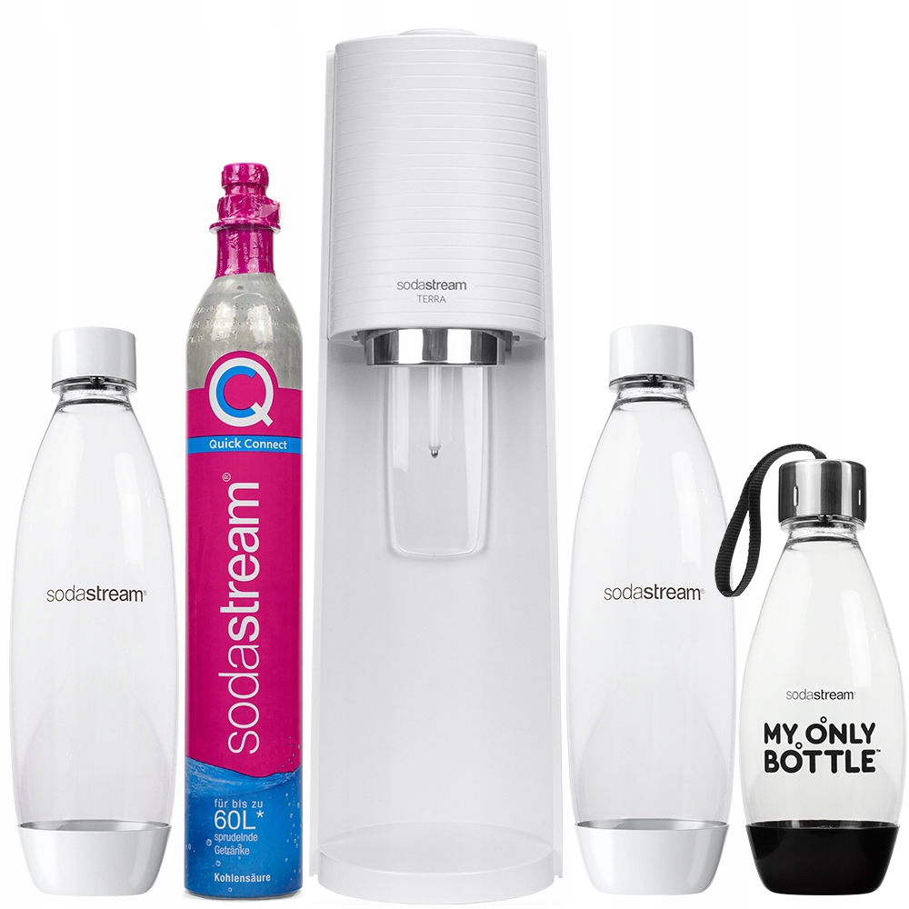 Saturator Do Gazowania Wody Sodastream Terra Biały 3 Butelki Nabój
