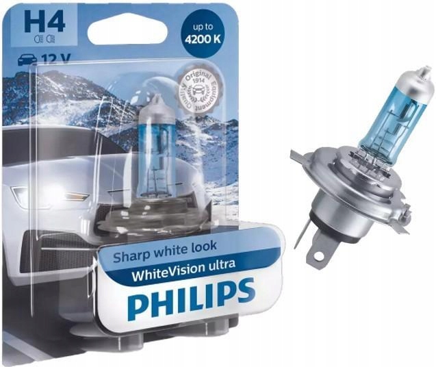 Philips White Vision Ultra +60% H4 12V 60/55W
