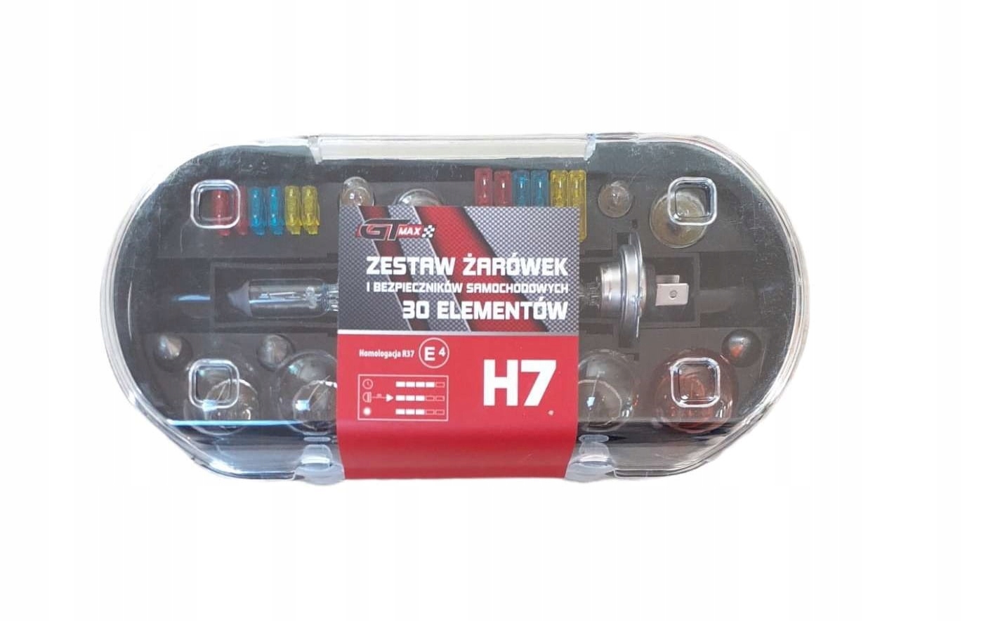 Gt Max Zestaw żarówek H7 i bezpieczników samochodowych 30 elementów