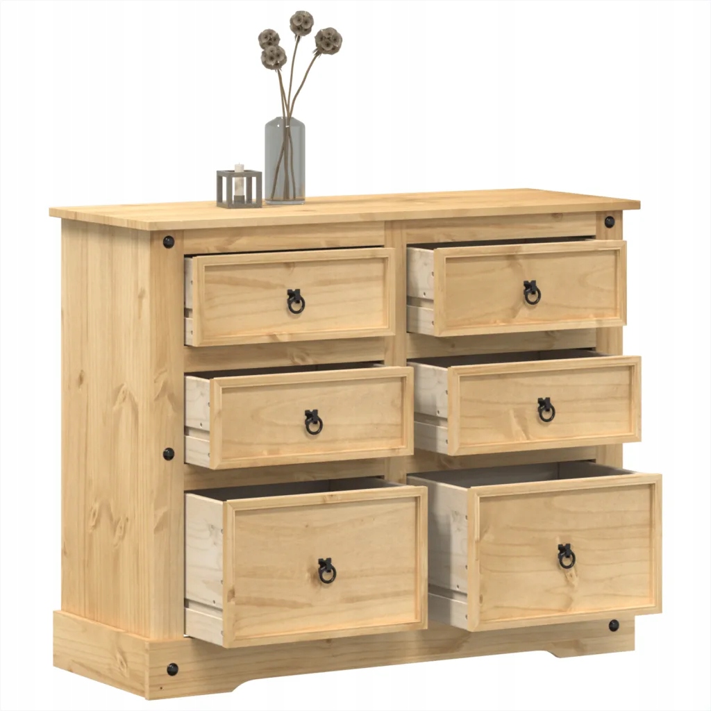 Komoda Corona, 110x43x91 cm, lite drewno sosnowe
