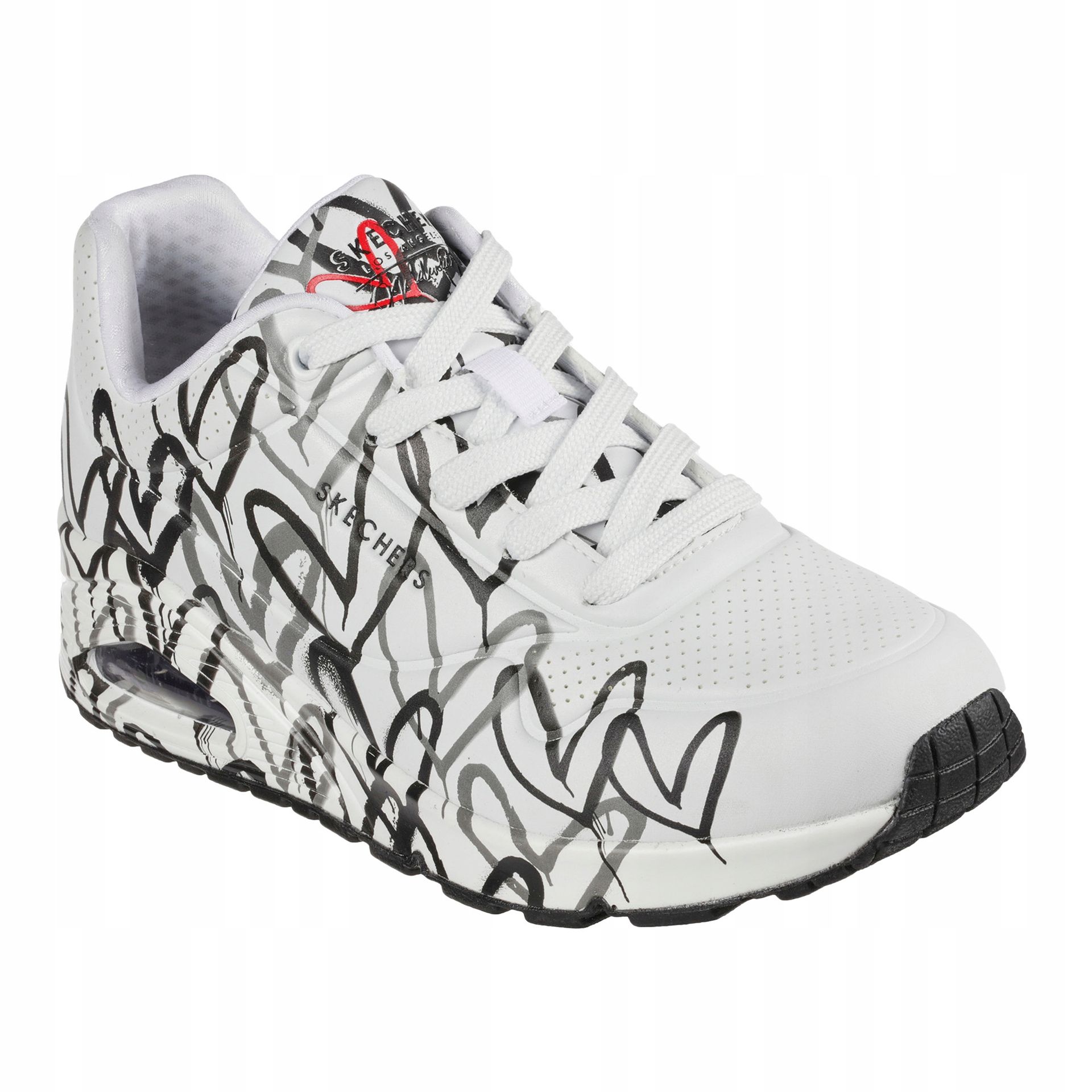 Buty damskie Skechers JGoldcrown Uno Spread The Love white/black/gray 40 Eu