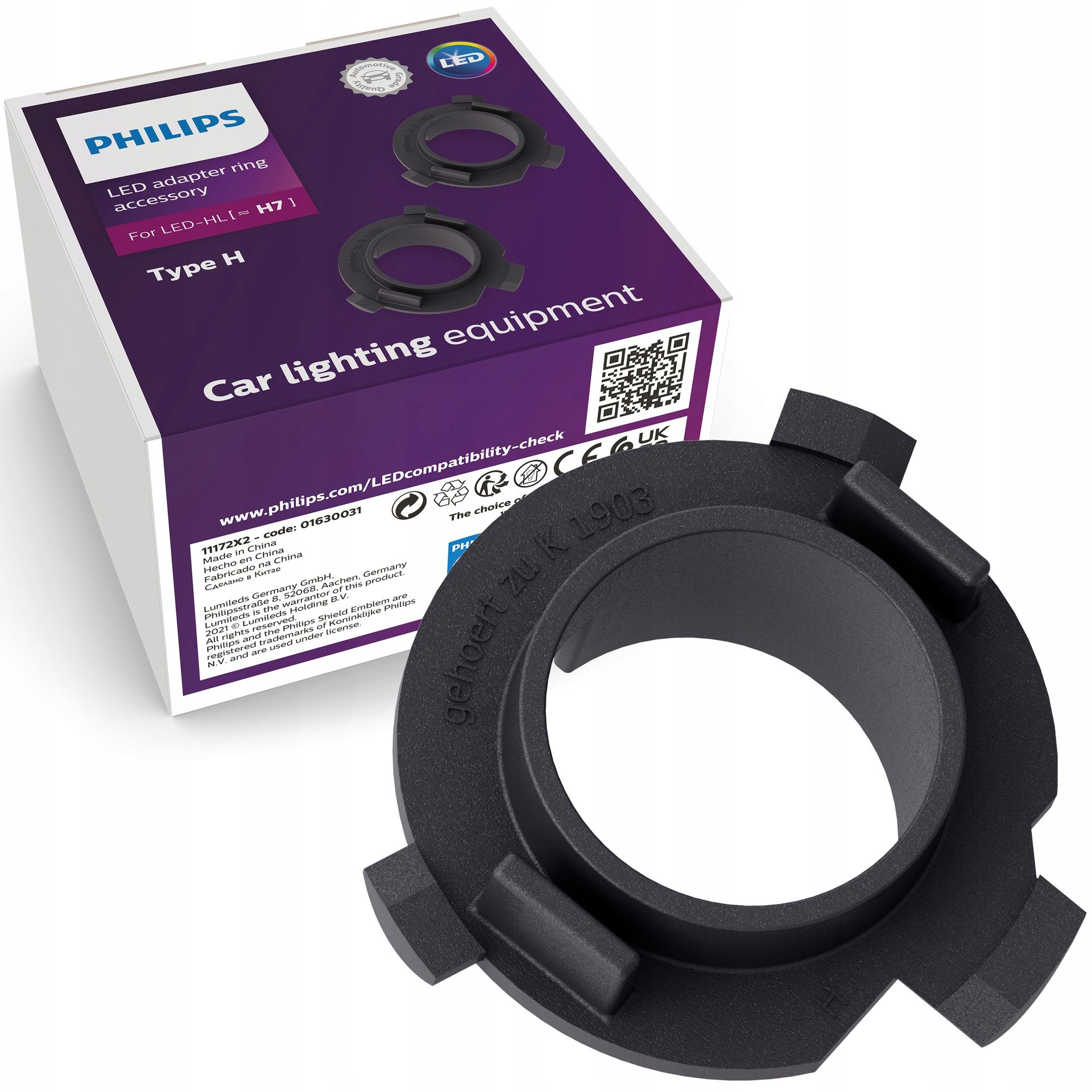 Philips pierścień adapter mocujący do Led H7 2 szt.