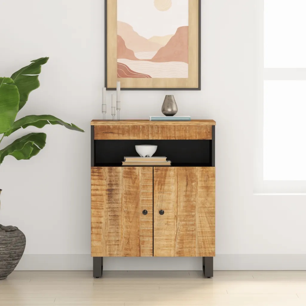 Szafka z 2 drzwiczek, 60x33x75 cm, lite drewno mango