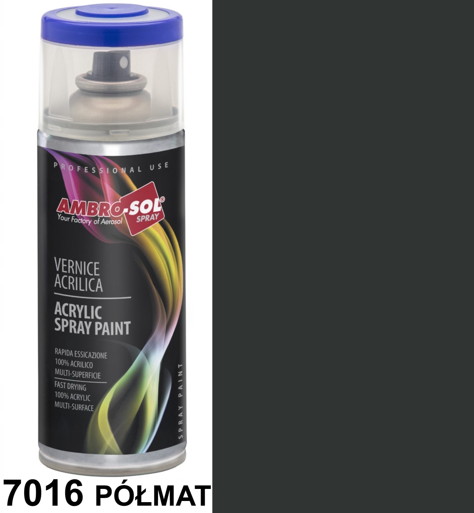 7016 Półmat Satyna Ral Akryl Farba Spray Ambrosol 400 ML