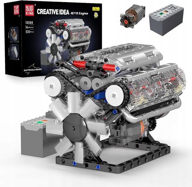 Mould King 10088 Klocki Technic V8 Silnik Benzynowy 535 El. Do Składania