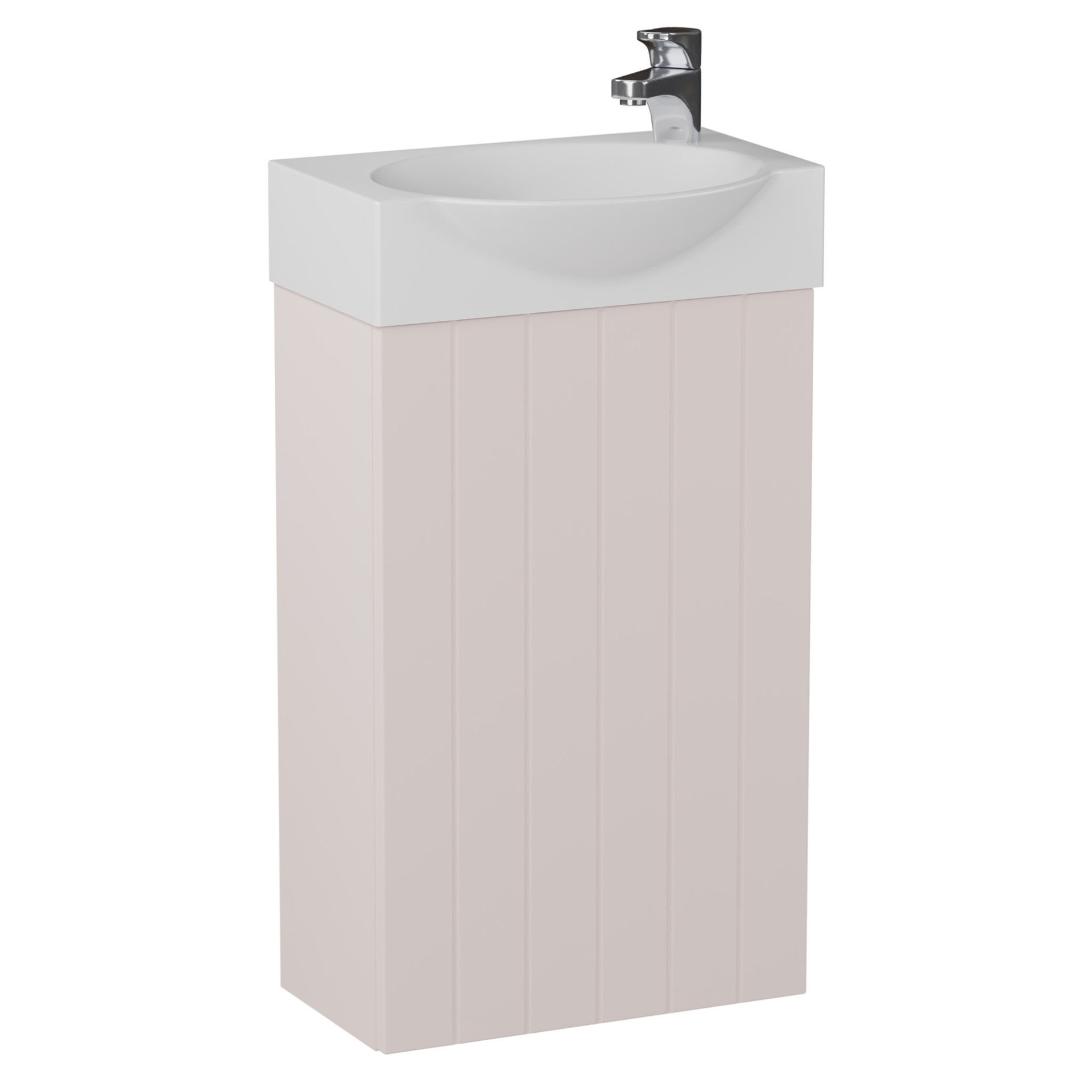 Szafka łazienkowa z umywalką Krofam Dia 40 cm pudrowy róż 142-0204