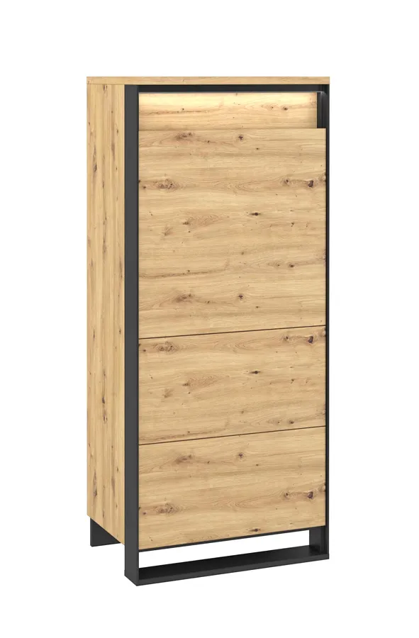 Wysoka komoda w stylu industrialnym dąb artisan - qa H3-G18