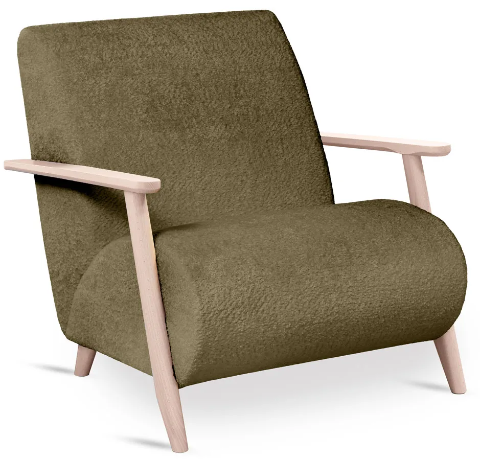 Zielony fotel tapicerowany oliwkowy N6-H22