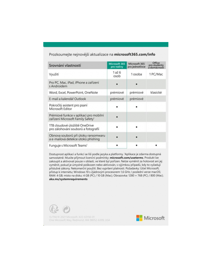 Microsoft 365 Family CZ 6GQ-01911 6GQ01911 6GQ-01911