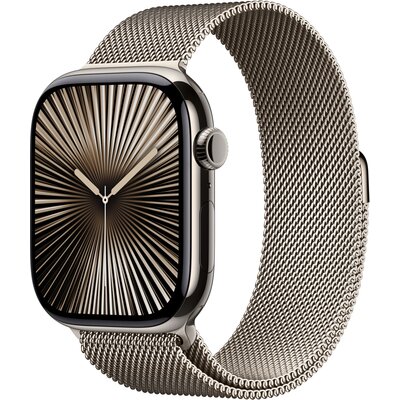 Apple Watch 10 GPS + Cellular 46mm naturalny tytan bransoleta mediolańska Naturalna M/L Złoty