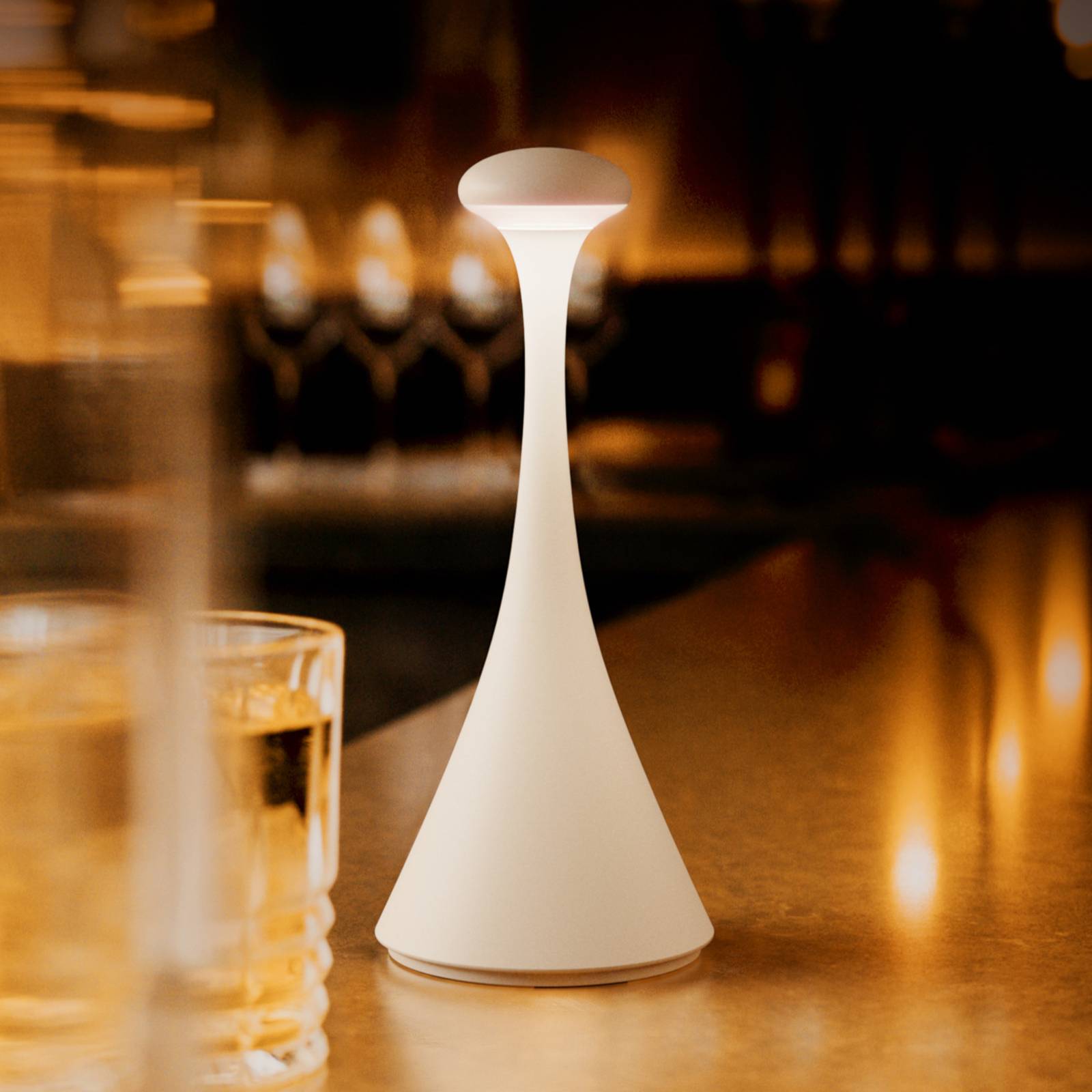 Sigor Akumulatorowa lampa stołowa LED Nudrop mini, śnieżnobiała, IP54, ściemniana