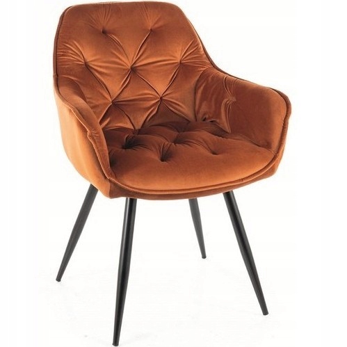 Krzesło Cherry Velvet Czarny-Cynamon Bluvel 4215