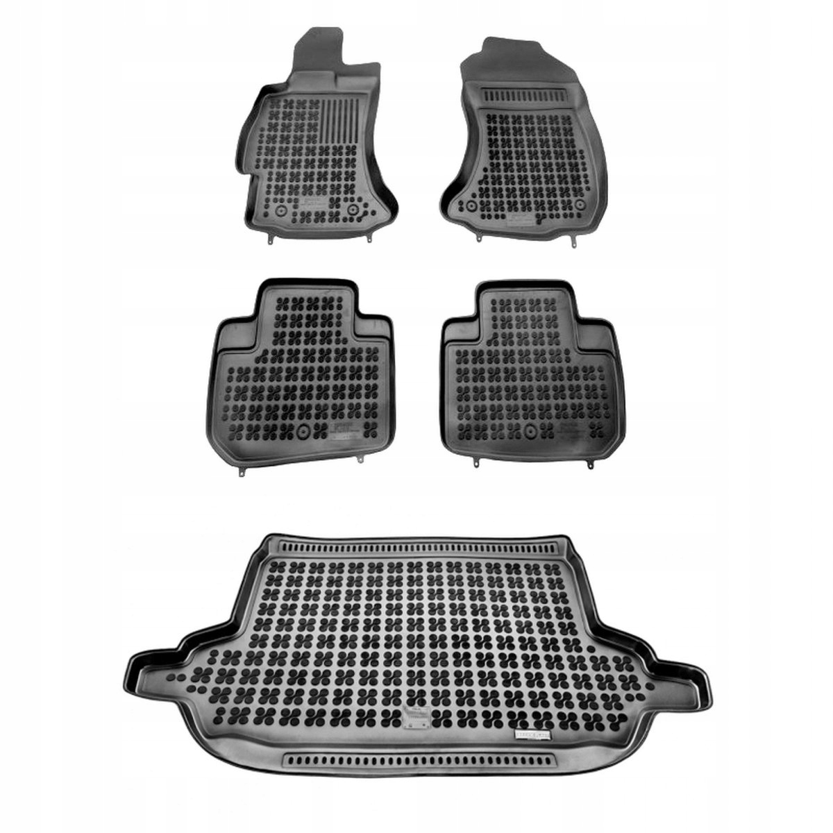 Gumowy zestaw dywaniki i mata korytka Subaru Forester IV 2012-2018 Rezaw
