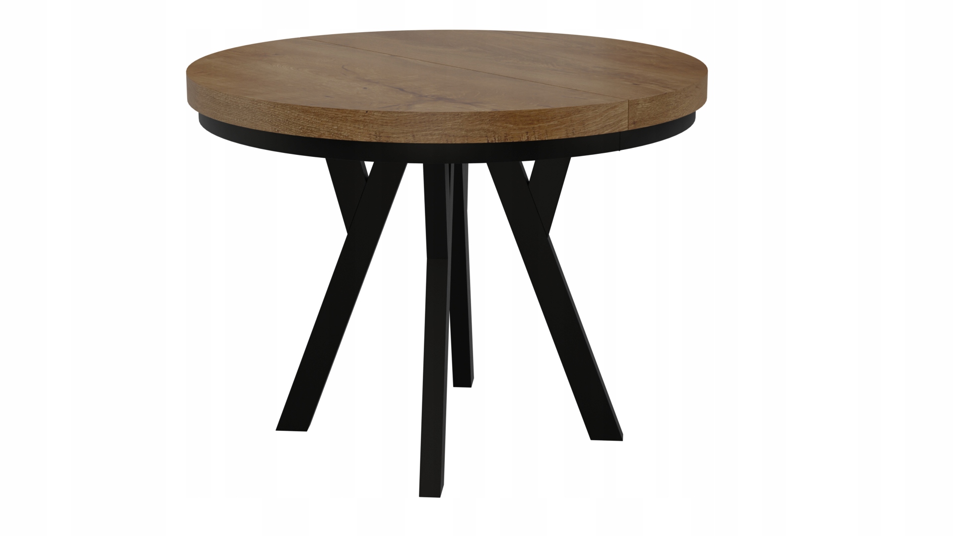 Stół Okrągły Rozkładany Metal Loft Salon Kuchnia Pokój 90cm+2x50cm