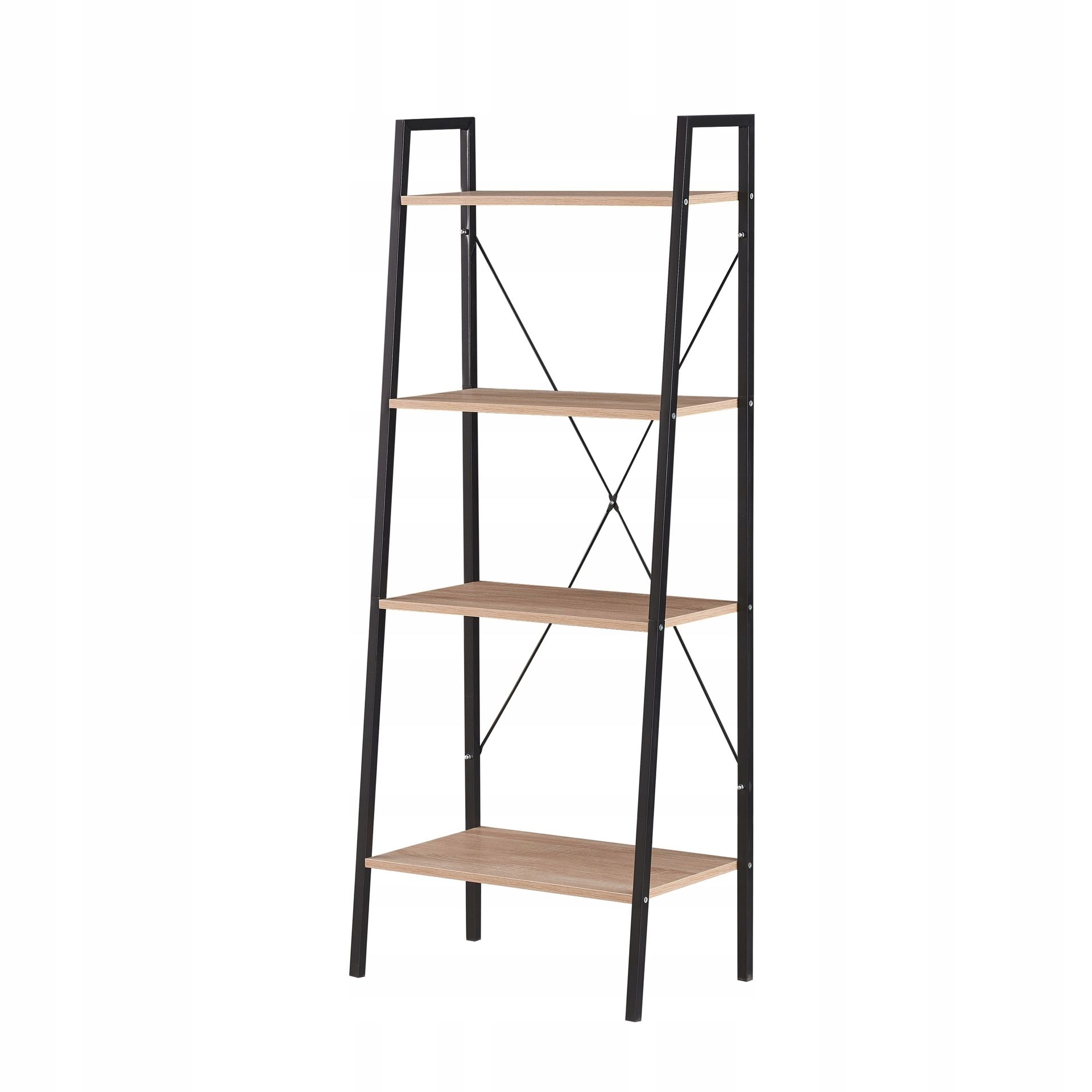 Alte R2 regał czarny dąb sonoma półki na książki loftowy drabinka