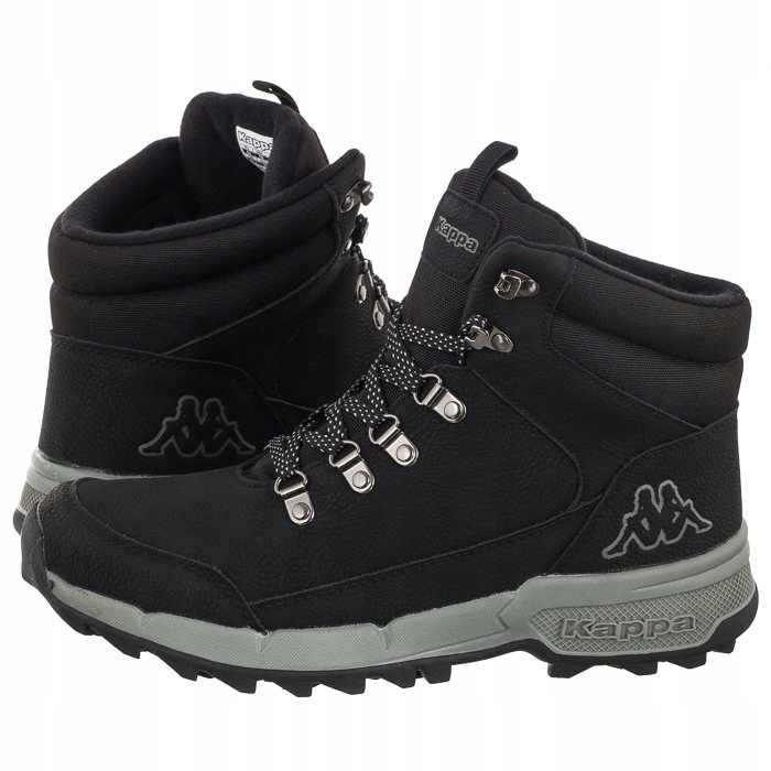 Buty Unisex Trekkingowe Zimowe Kappa Tiber czarne skóra ekologiczna 44 Eu