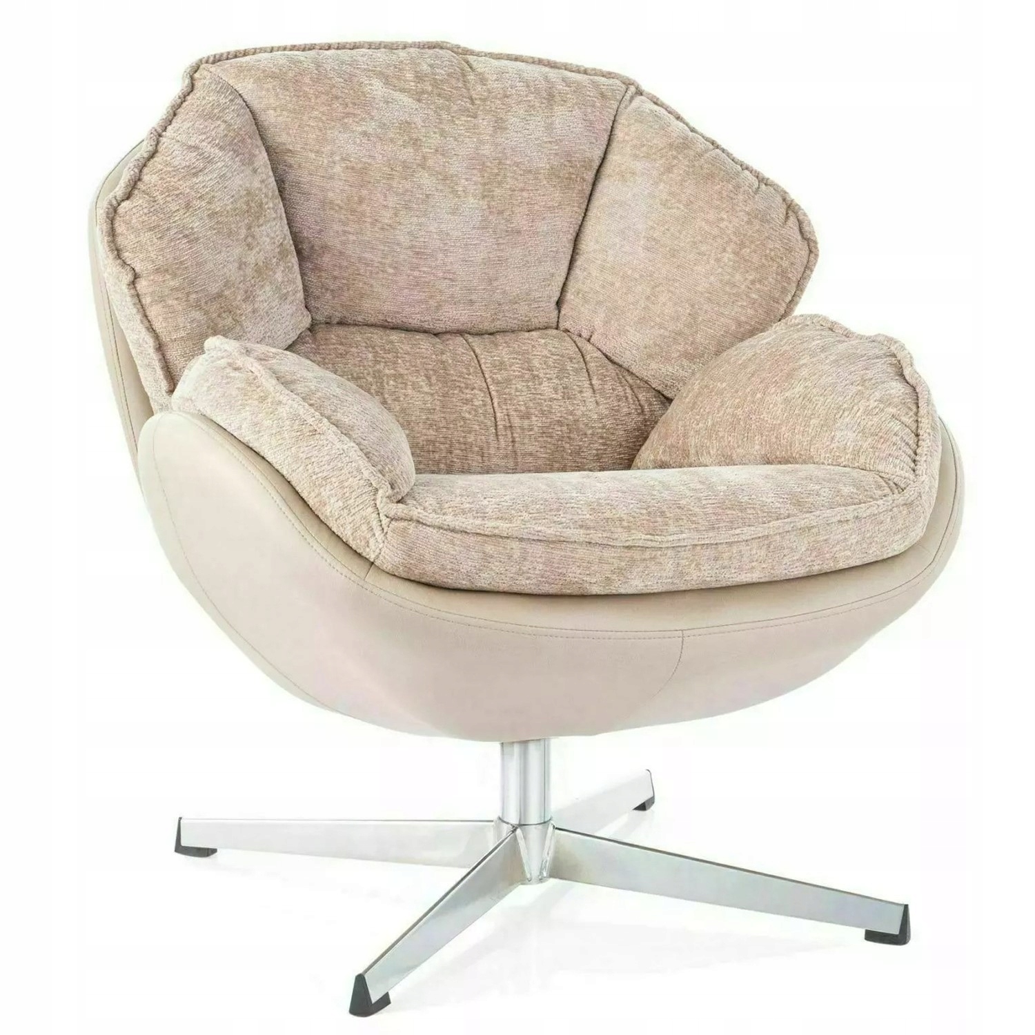 Fotel Obrotowy Betty Antyczny Róż/Chrom Salon Nowoczesny Solidny