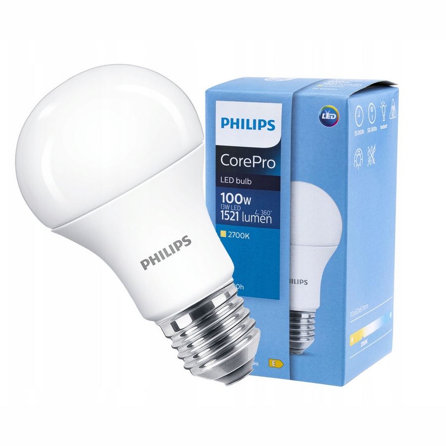 Żarówka Led 13W-100W E27 Ww 2700K A60 1521LM Corepro Ledbulb Nd Philips