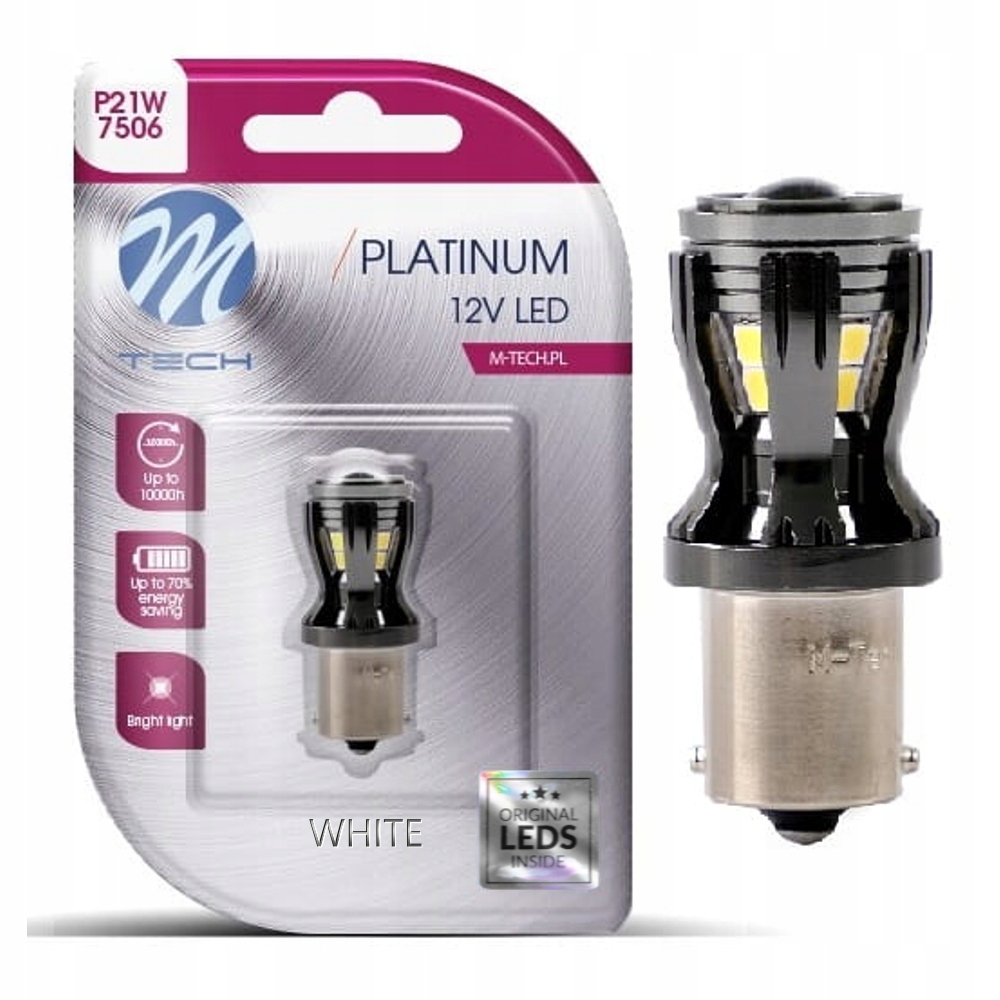Retrofit M-tech P21W BA15S Led Smd Diody Osram Canbus 12/24V