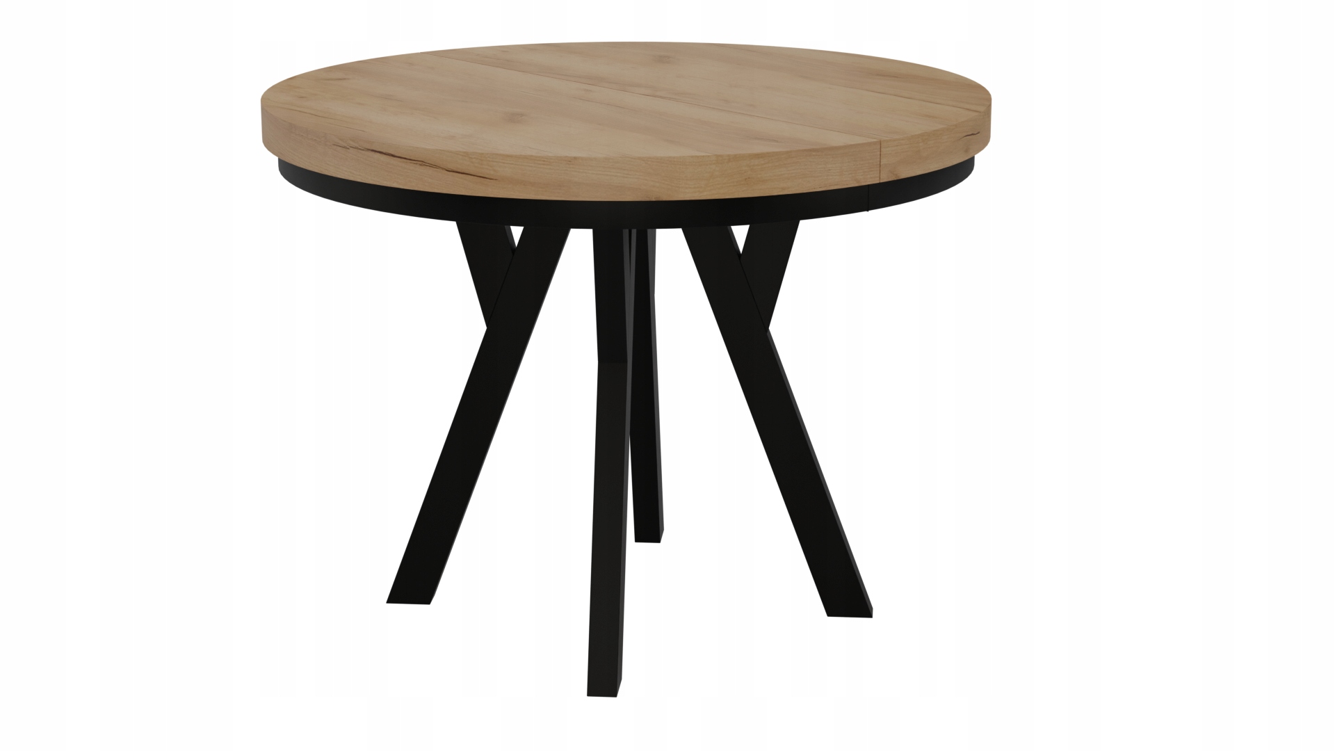 Stół Okrągły Rozkładany Metal Loft Salon Kuchnia Pokój 100cm+2x50cm