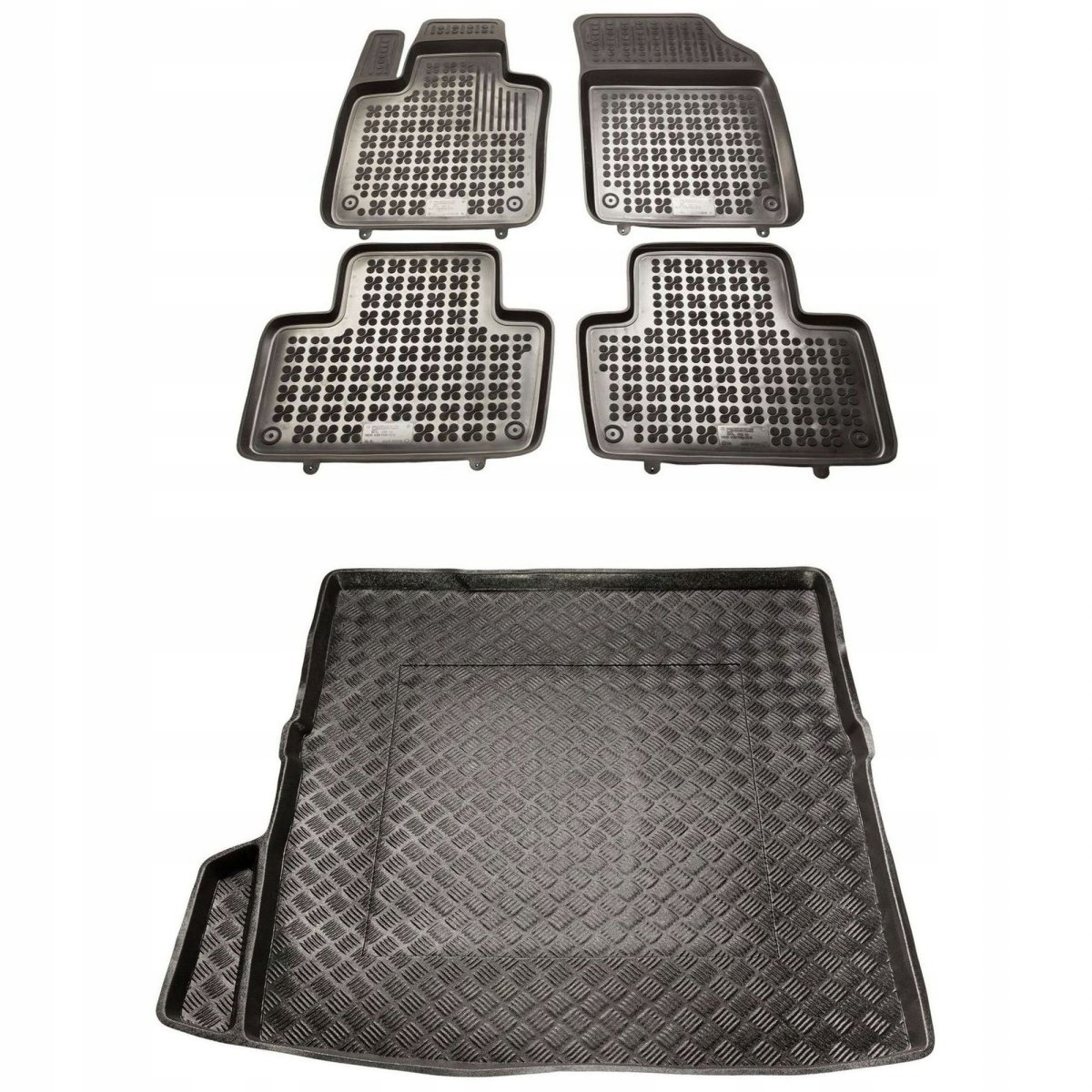 Zestaw dywaniki i mata korytka Volvo XC90 II od 2015 Stopery Rezaw Plast