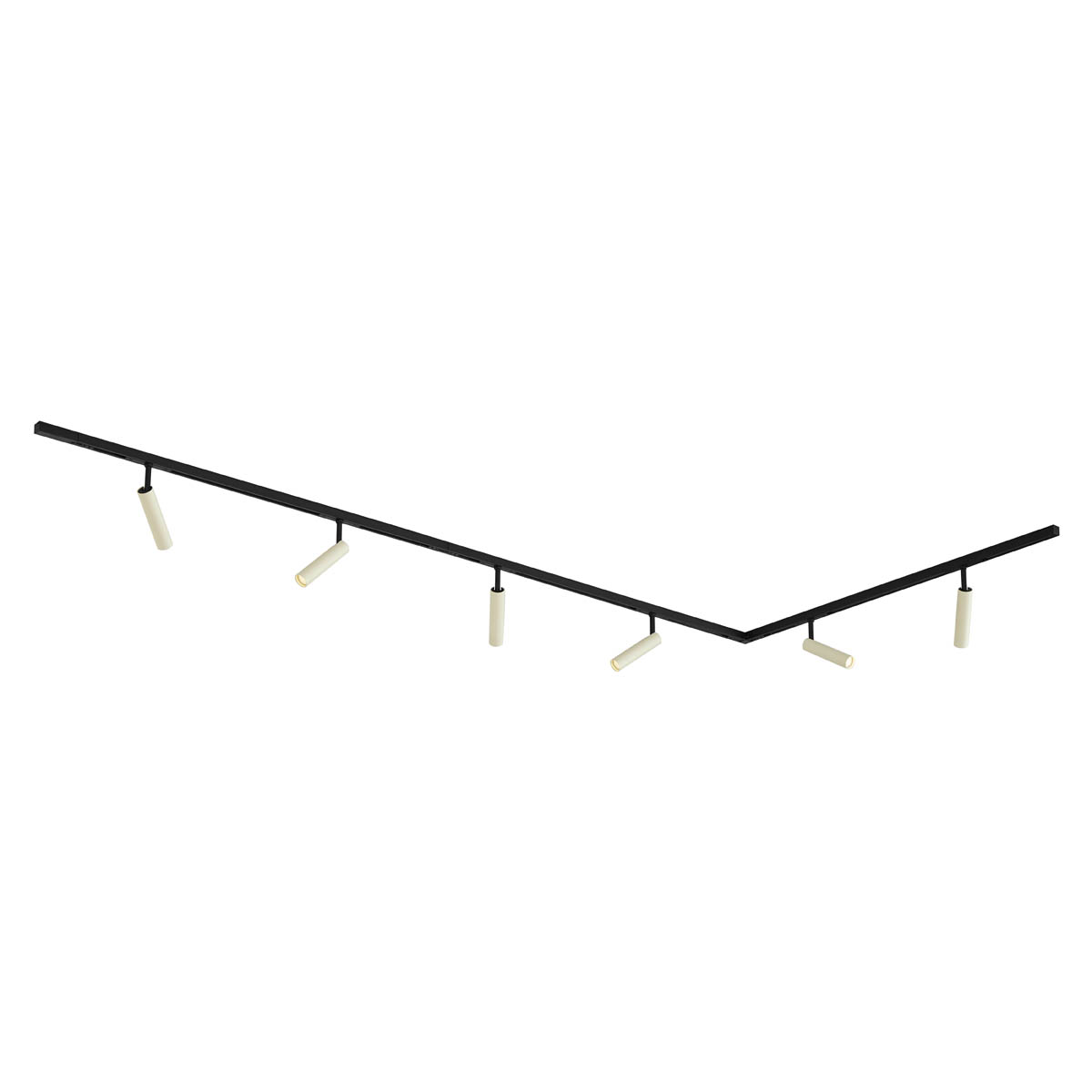 QAZQA Nowoczesny system oświetlenia szynowego Slimline Uzzy z 6 reflektorami w kolorze beżowym i czarnym - 1-fazowy
