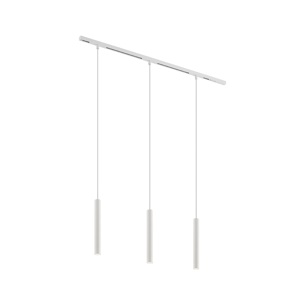 QAZQA Nowoczesny system szynowy Slimline Keno z 3 białymi lampami wiszącymi 1-fazowy