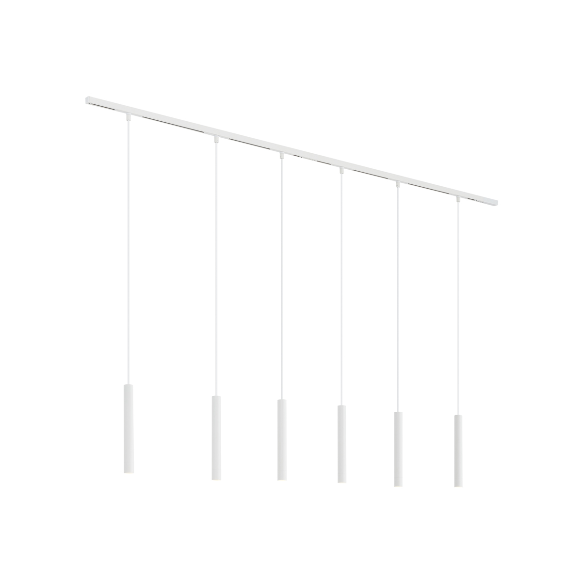 QAZQA Nowoczesny system oświetlenia szynowego Slimline Keno z 6 białymi lampami wiszącymi 1-fazowymi